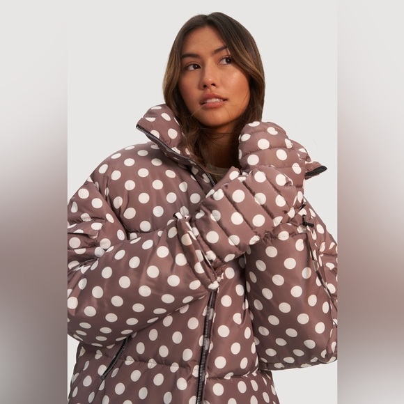 Noize Faika Polka Dot Oversized Short Length Puffer Coat Jacket - Picture 2 of 11